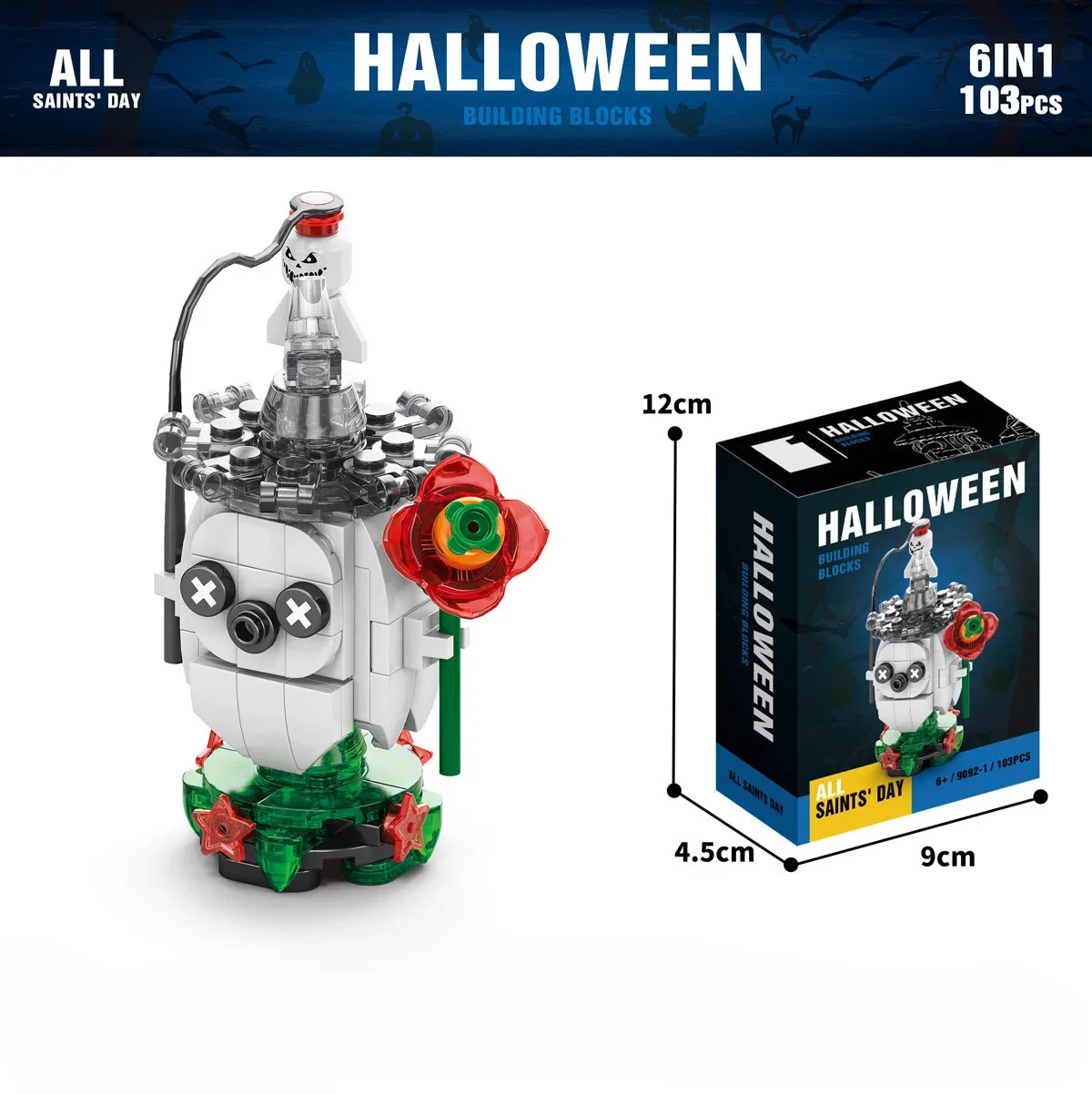 Série Halloween Montado Bloco De Construção Conjunto Para Crianças, Fantasma Figura Modelo, Casa Fantasma, Puzzle Presente, Mold King Toy