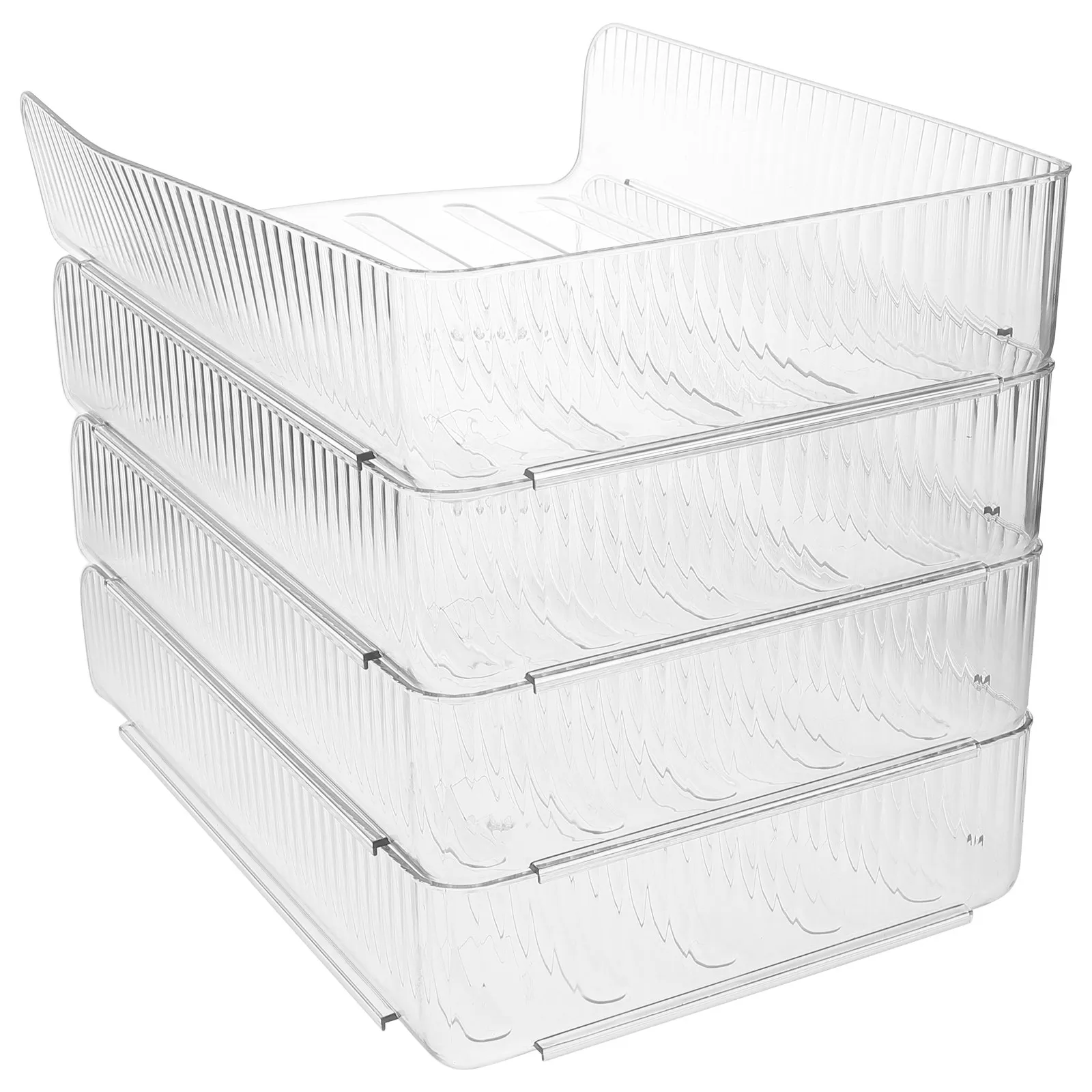 4Pcs Clear Desktop Paper Holder Organizer Desk Paper Tray Letter File Office Document Storage Solution