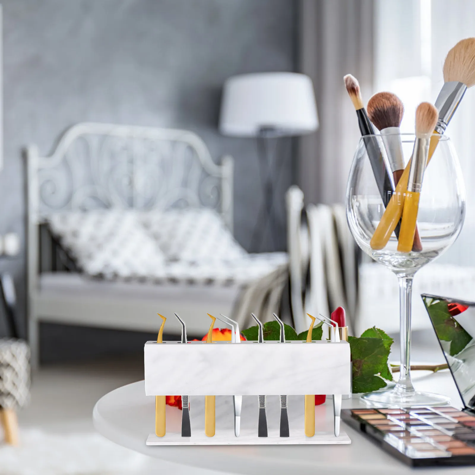 

Подставка для пинцетов для наращивания ресниц, акриловая полка для хранения, органайзер на 8 слотов, инструмент для наращивания ресниц