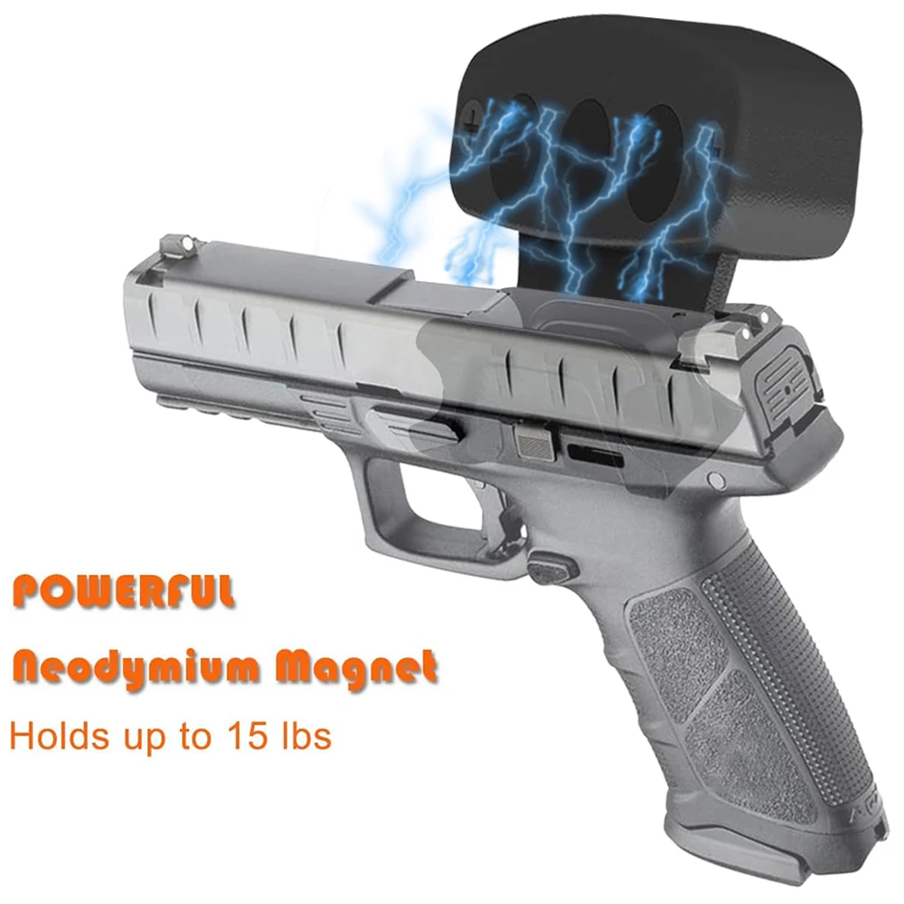 Magnet Gun Holder for Wall Magnetic Pistol Rack Holster with Trigger Guard Protection Quick Release Holds Up to 15 lbs