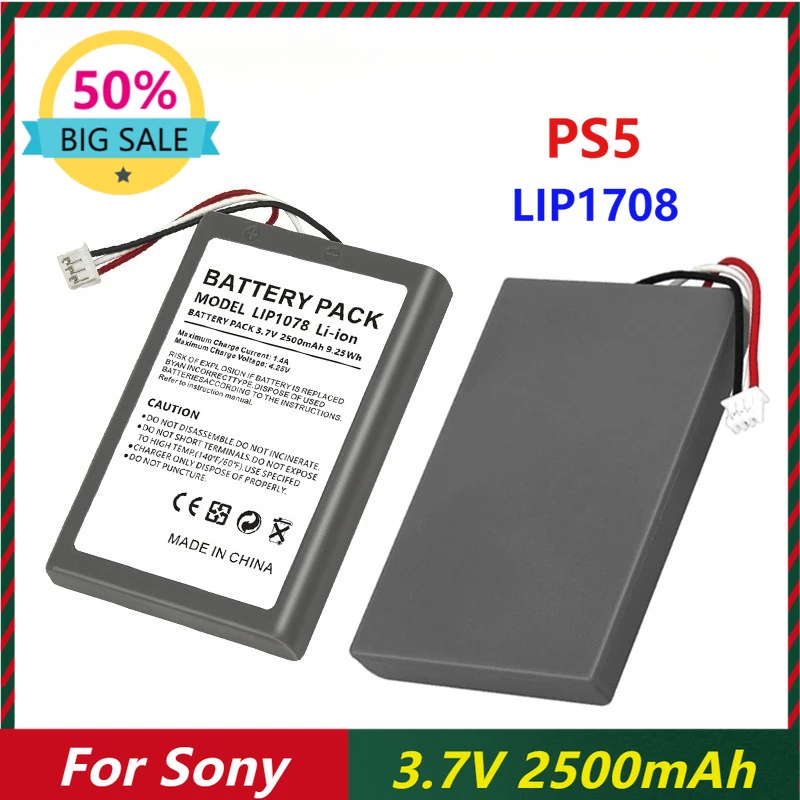 

3.7V 2500mAh for Sony PlayStation PS5 LIP1708 DualSense CFI-ZCT1W Wireless Controller Replacement Battery