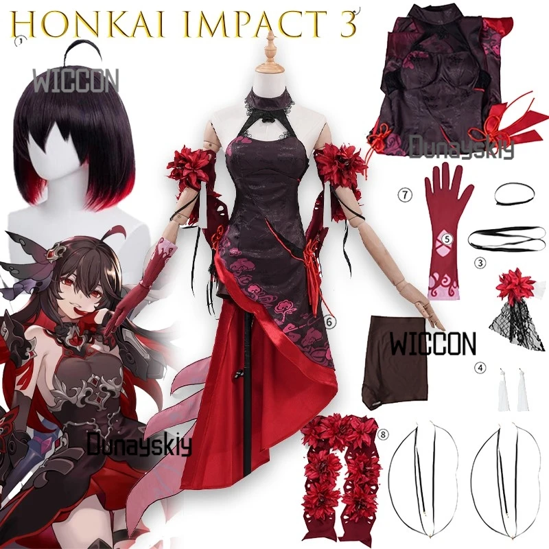 

Arrebol Cos Store ‌Honkai Impact 3rd XuanYan Cosplay Costume Black XuanYan Cheongsam Full Set Cosplay Halloween Christmas‌‌‌‌