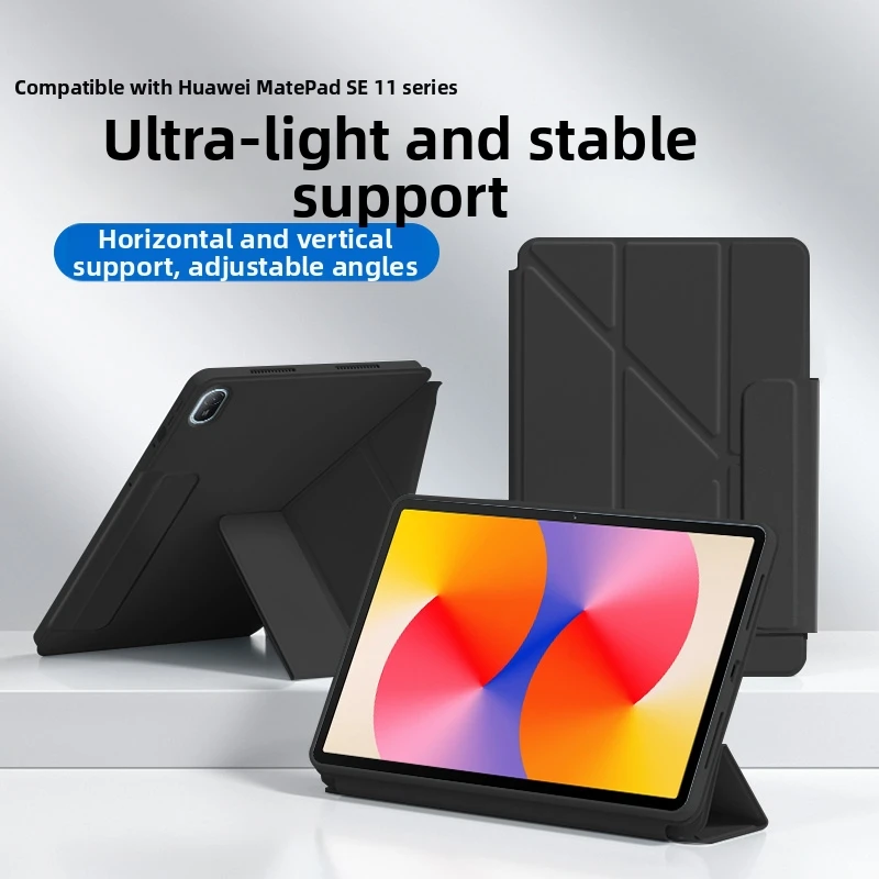 

Складной силиконовый чехол с поддержкой нескольких углов наклона для Huawei MatePad SE 11 AGS6-W09 2024 11 дюймов