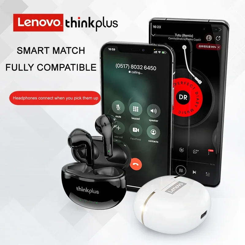 Original Lenovo X16 TWS Bluetooth 5.2 In-Ear Earphones Noise Reduction IPX4 Sports Headphones Smart Battery Display Earbuds