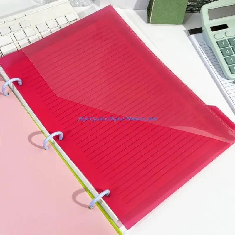 

U2JE 5 Pcs Index Page Folders Document Organizers 3 Holes File Folders Plastic Dividers Separator Binder Sheet Protectors