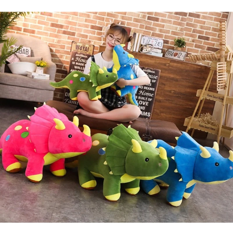 Creative Big Plush Soft Triceratops Stegosaurus Plush Toy Dinosaur Doll Stuffed Toy Kids Dinosaurs Toy Birthday Gifts