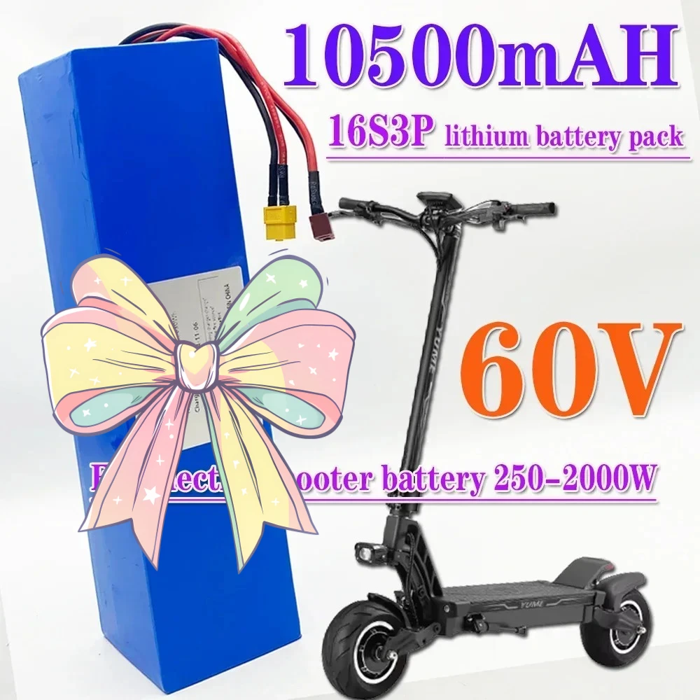 18650 مع BMS 700W 1500W عالية الطاقة 16S3P بطارية ليثيوم حزمة بطارية قابلة للشحن 60V 10500mAh #2