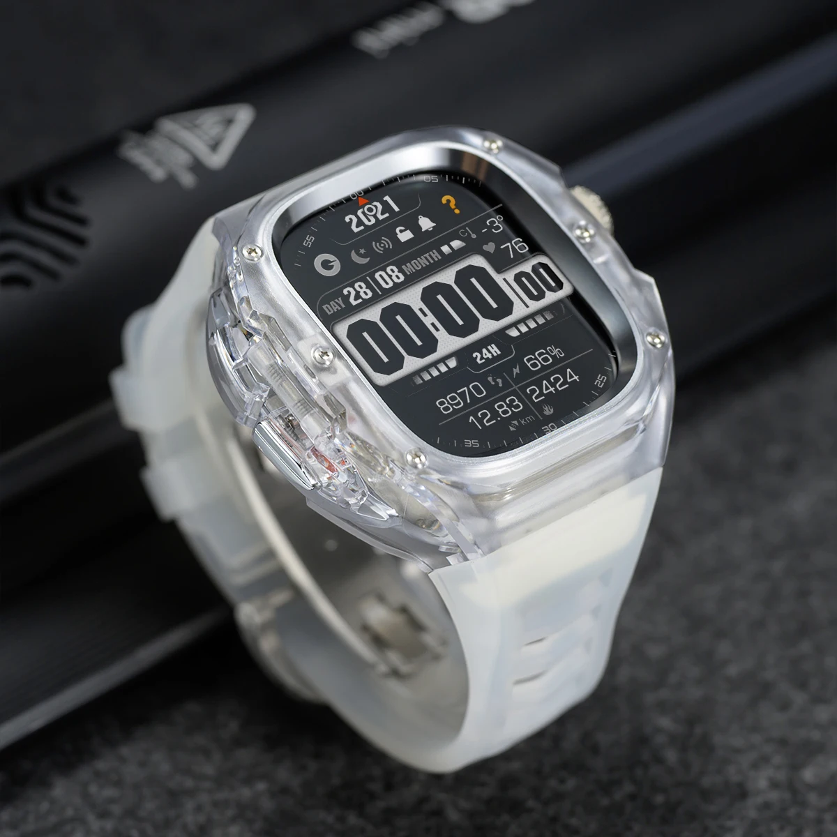 

Комплект модификации для Apple Watch Ultra 3/2/1 49 мм, спортивный резиновый ремешок для iWatch Ultra 49 мм, комплект модов, ремешок из нержавеющей стали