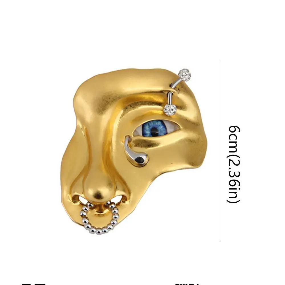 Alloy Half Human Face Brooch Nose Ring Women Minority Design Women Brooch Bag Badge Jewelry Accessories Exaggerated Brooches