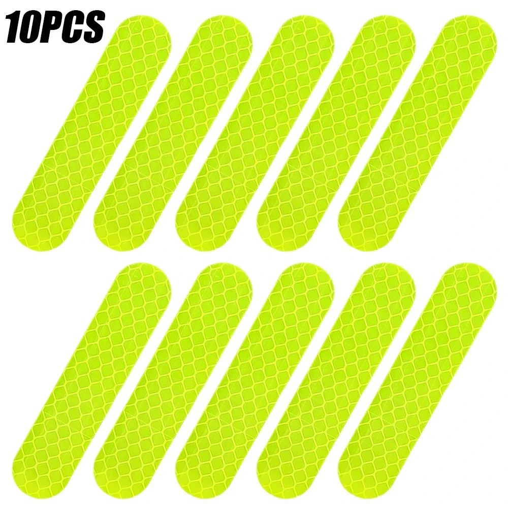80-10PCS Helm Sicherheit Warnung Reflektierende Aufkleber Streifen Wasserdicht Hohe Sichtbarkeit Reflektor Band Für Nacht Reiten Gehen Auto