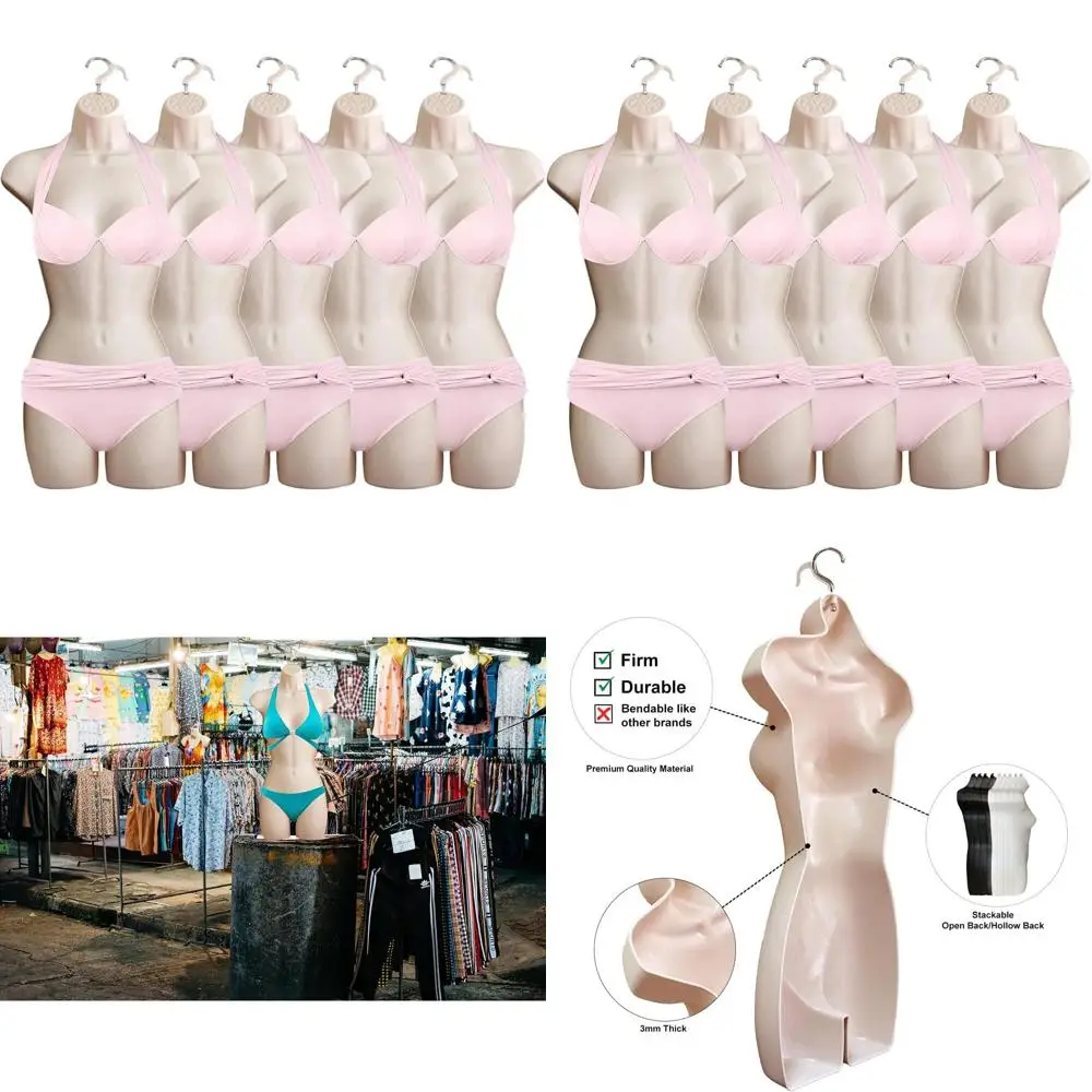 

Набор штабелируемых женских манекенов для одежды размеров S-M, с крючками для подвешивания и возможностью демонстрации