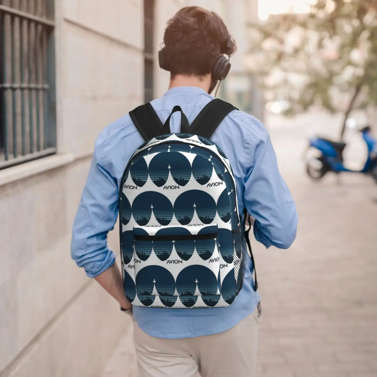 Aviation Fighter Aircraft Above The City Student Backpack School Bag Hiking Travel Daypack for Men Women Bookbag Shoulder Bags