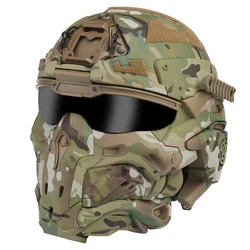 Tactical Assault Helmet with Fans and Headphone For Hunting Motorcycle Cosplay Protective Gear Full Covered Mask Fast Helmet