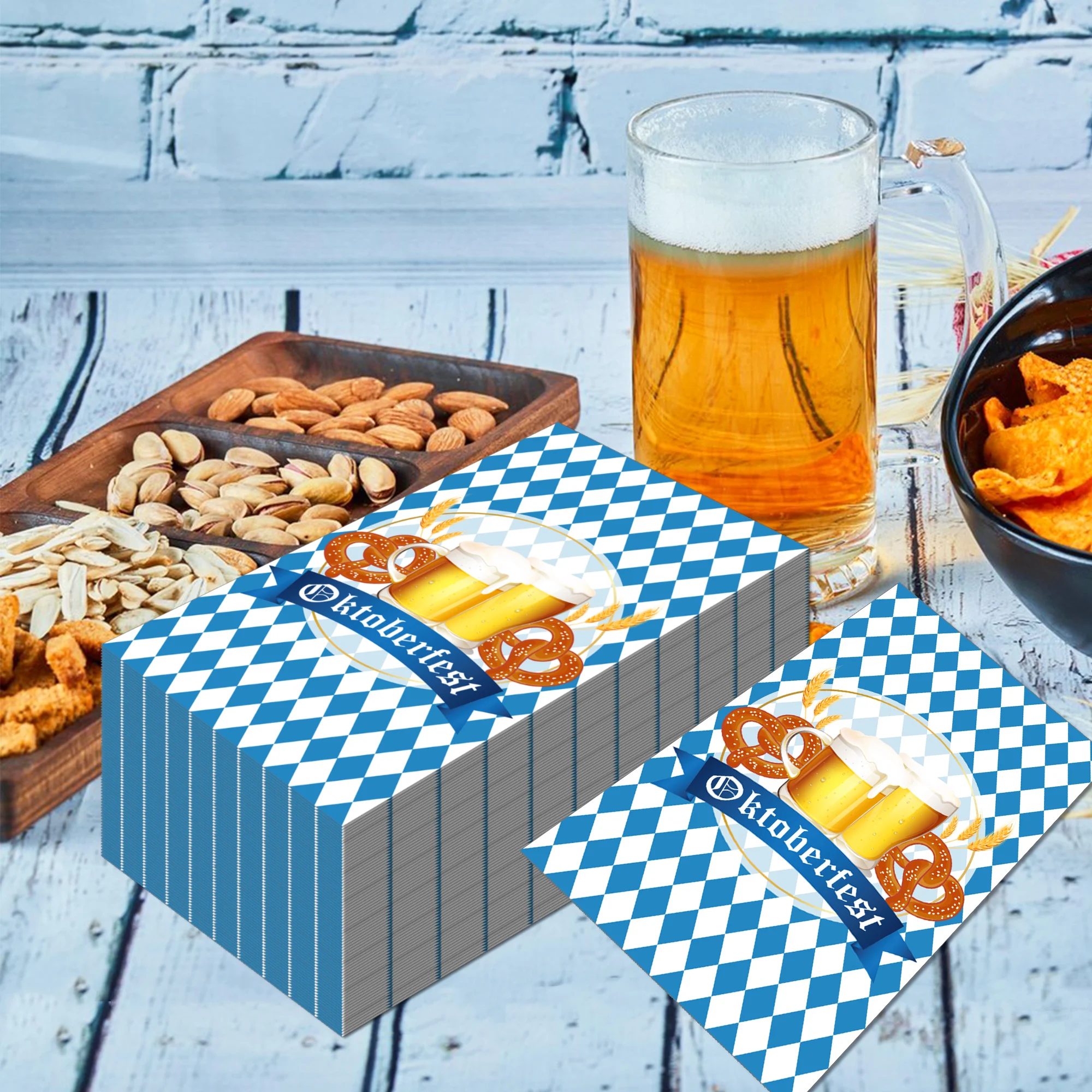 20 Stück Oktoberfest-Gastservietten, Einweg-Seidenpapier, Abendessen, Serviette, Badezimmer, Handtücher für deutsche Bier, Festival, Party – Detail 6