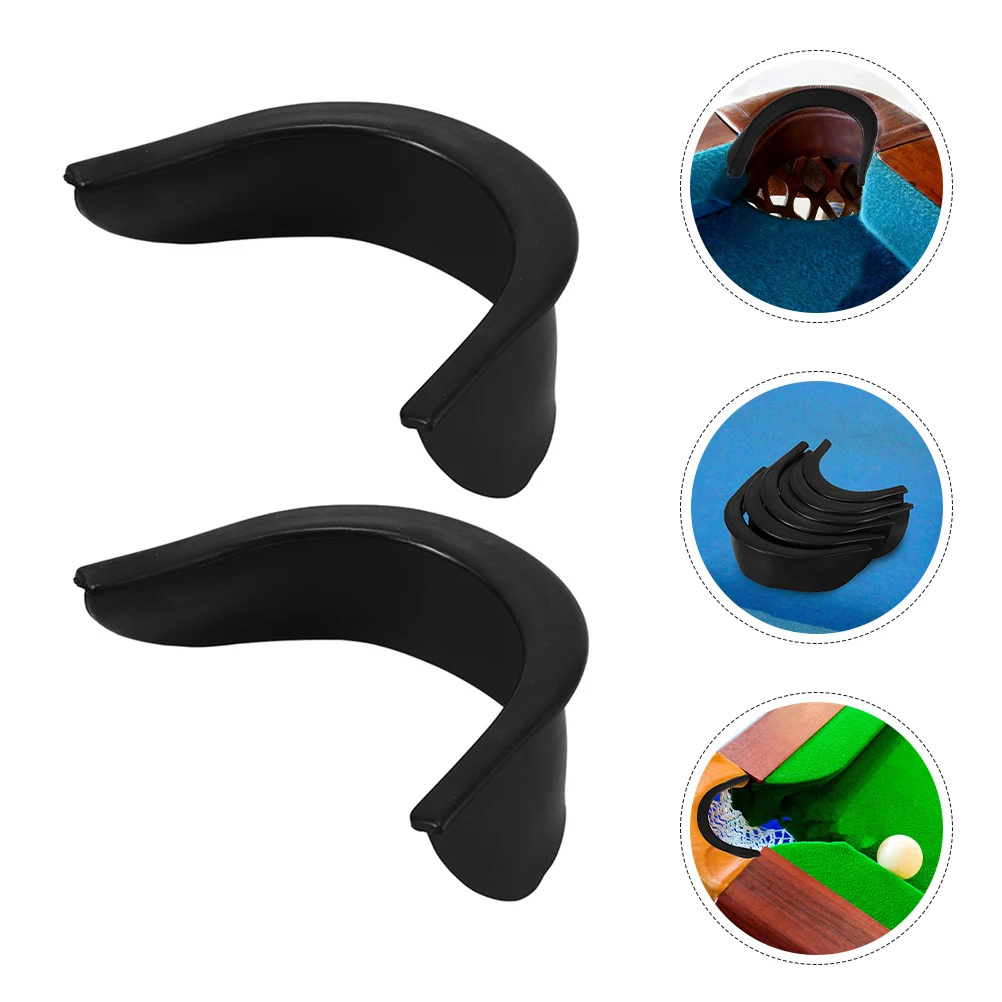 

6 Pcs Pool Table Billiard Hole Glue Net Frame Liners Replacements Billiards Corner Cloth Black