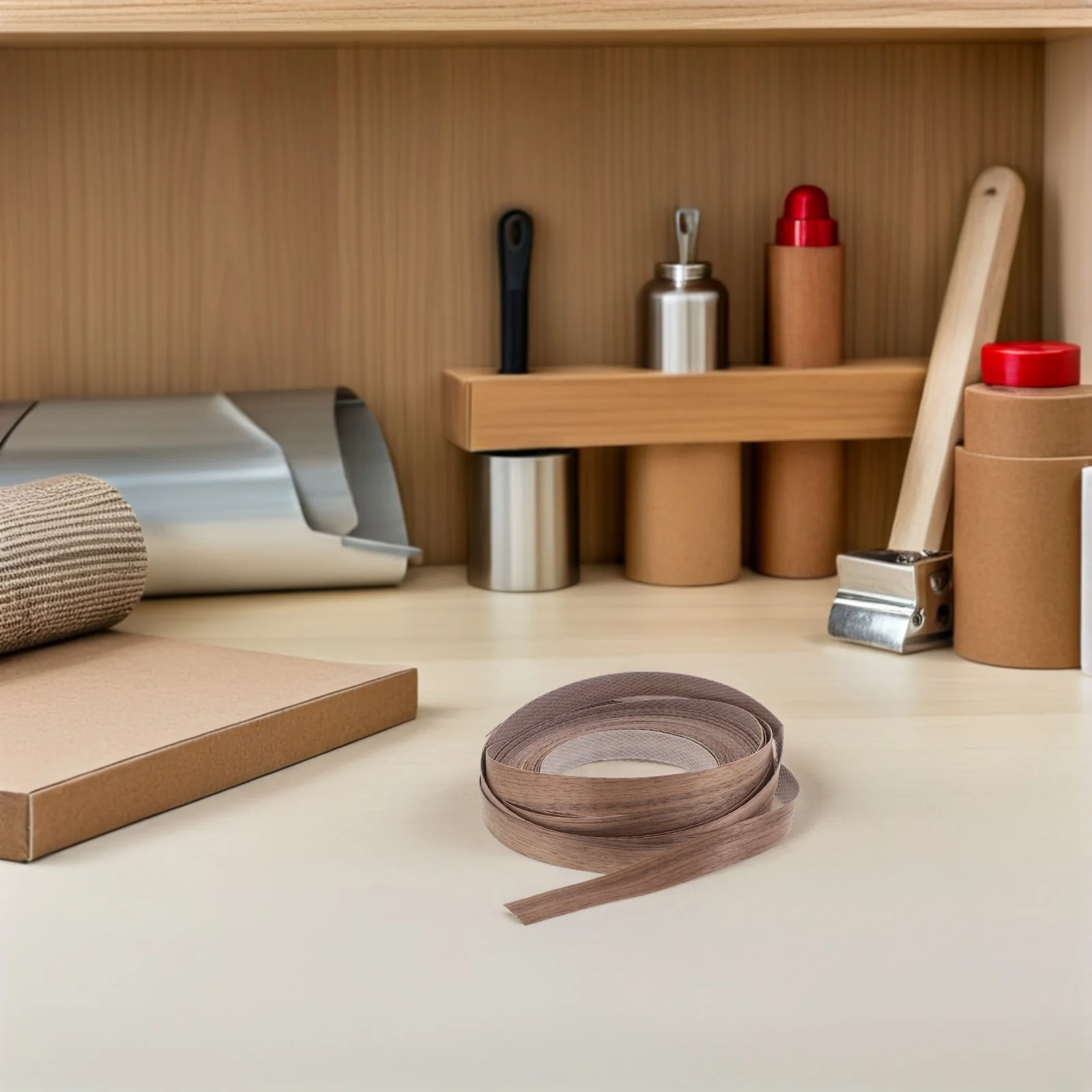 

1 Roll 15M Wood Edge Trim Roll: Self-Adhesive Wood Grain Tape For Furniture Cabinet Edging Diy Home Decor Building Supplies