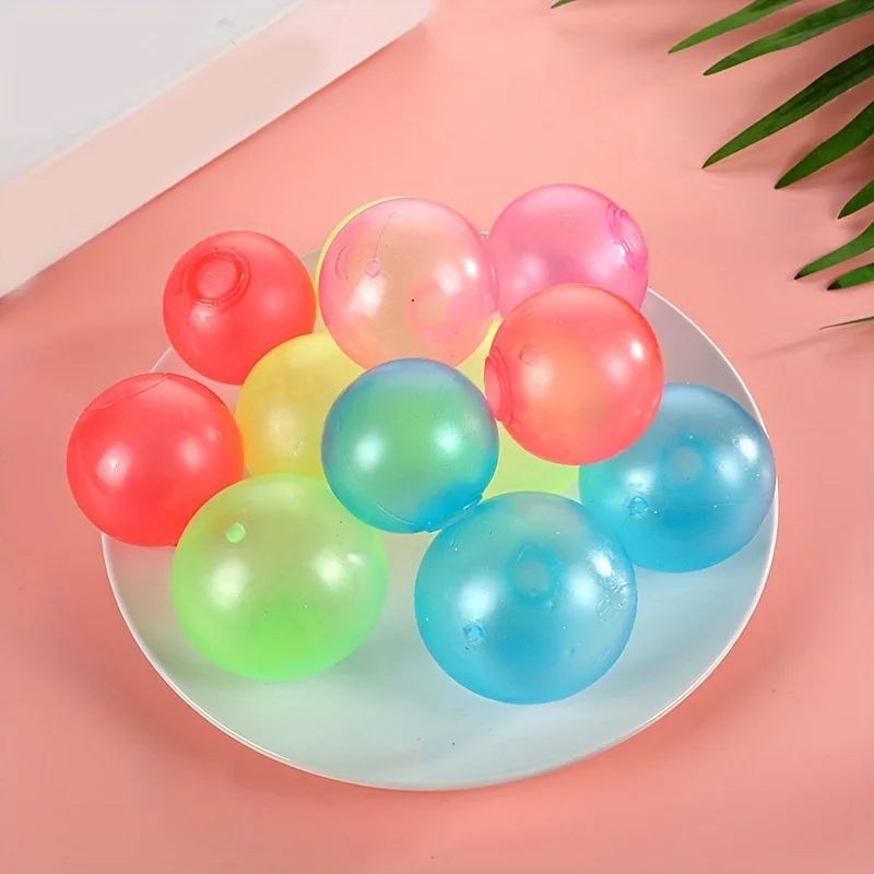 5PCS Random color Luminou Ball High Bounce Glowing Ball Sticky Wall Home Party Decor Kids Adult Gift Anxiety Stress Relieve Toy