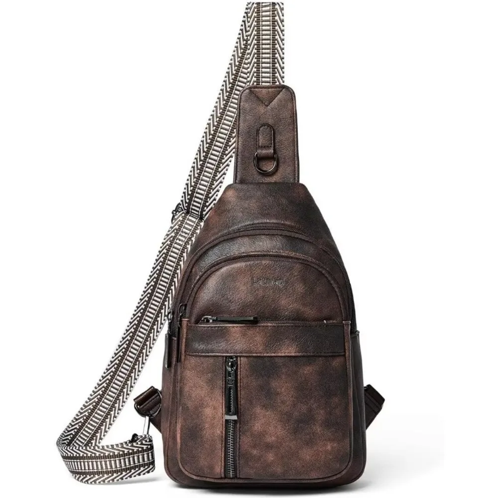 

Sling Bag For Women Men Backpack Fanny Pack Crossbody Chest Travel Shoulder Belt Bags Purse Handbag PU Leather