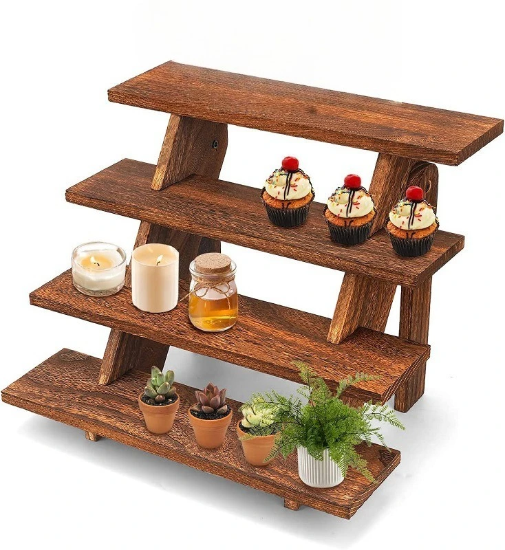 

Wooden cake display stand Wooden ladder desktop Multipurpose storage stand Flower stand