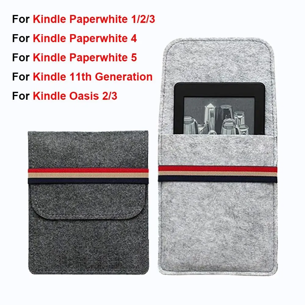 Felt 6 inch e-Reader Sleeve For Kindle Paperwhite Carrying Insert Pouch 11th Generation Oasis 3 Storage Bag Protective Cover