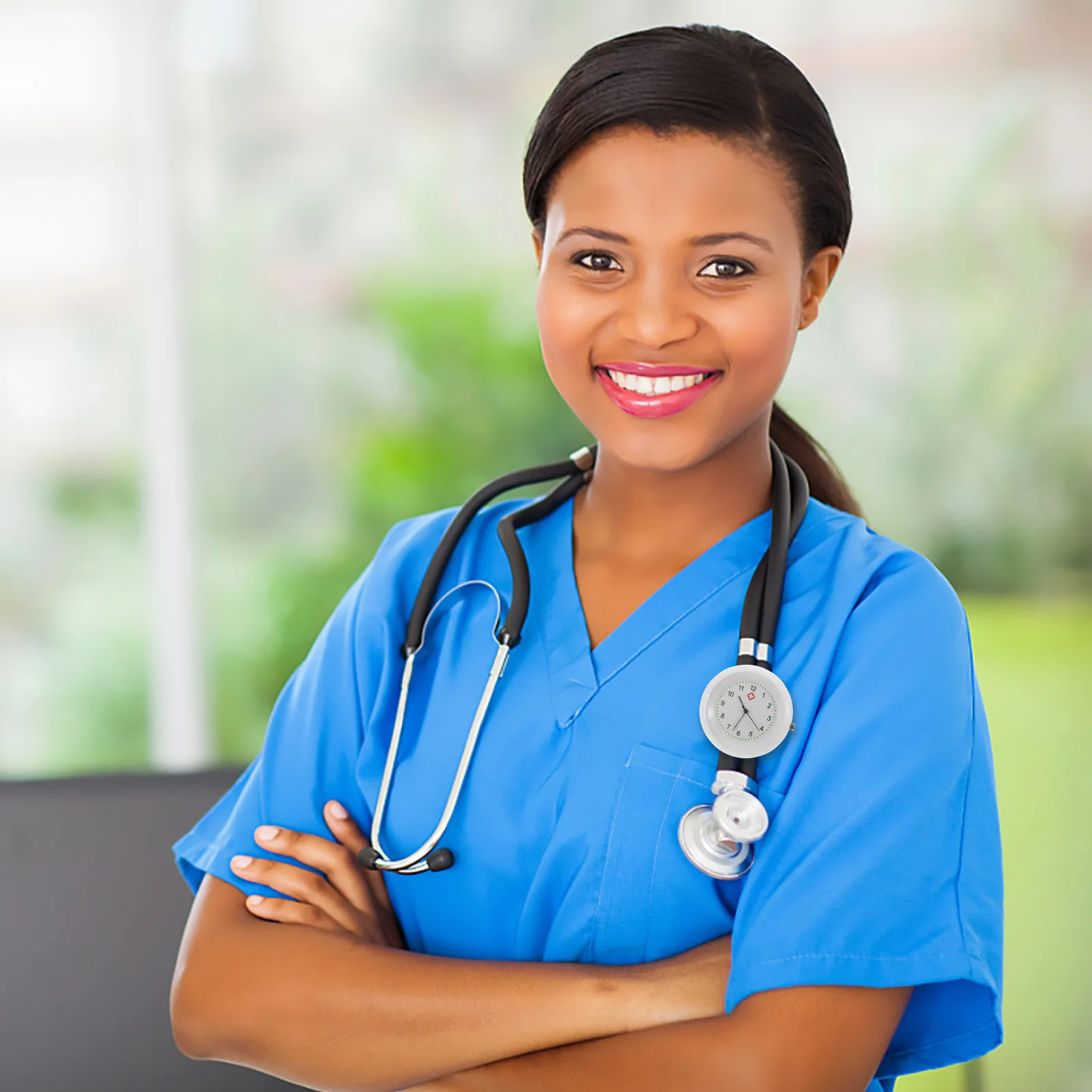 Stethoscope Chest With Clip Clip on Green Watch For Doctor Lightweight Nurse Hanging Watch Quartz