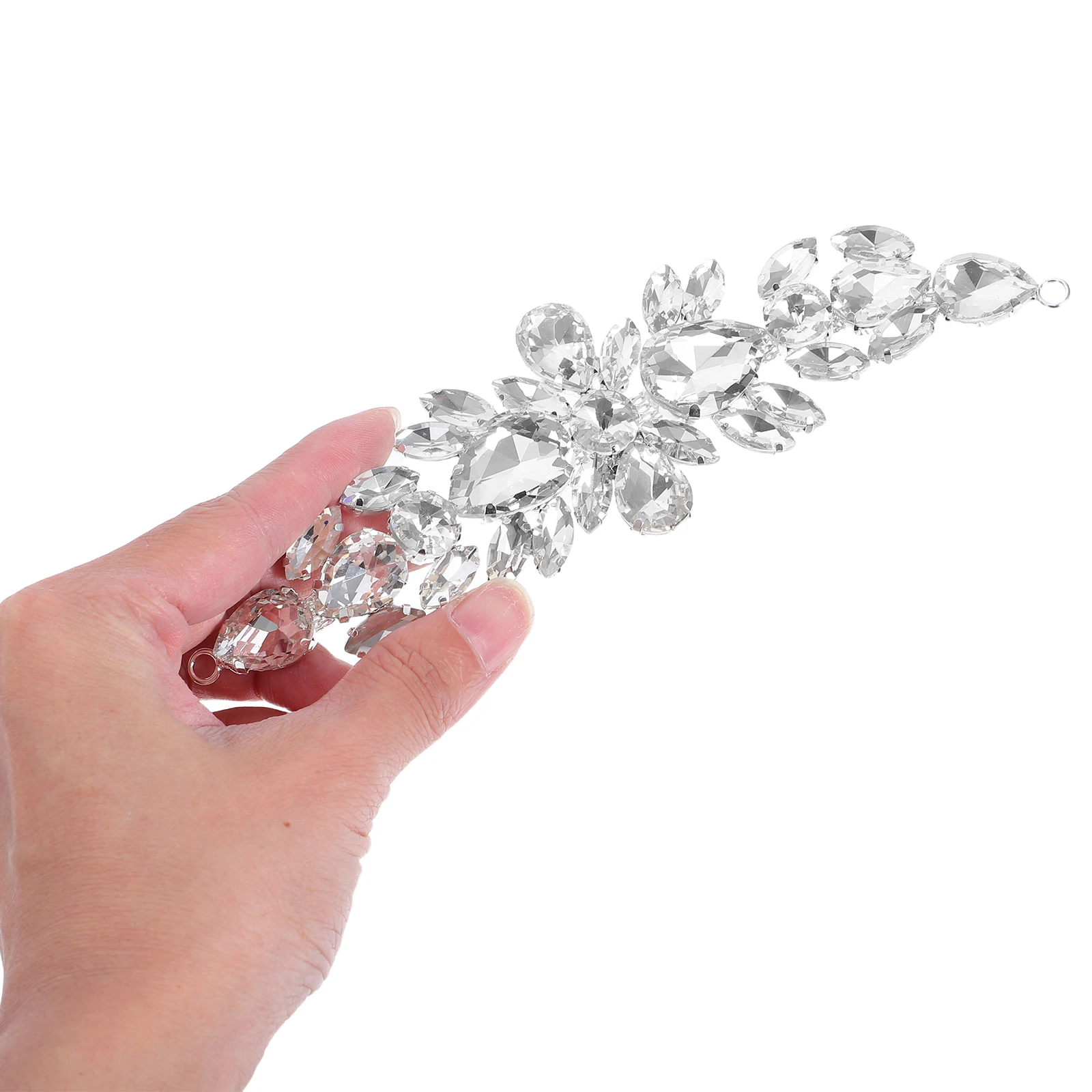 

2 PCS Wedding Shoes Decoration Coiffe Guirlande Bridal Dress Applique Bride Flowers White Crystal Embellishments for Clothing