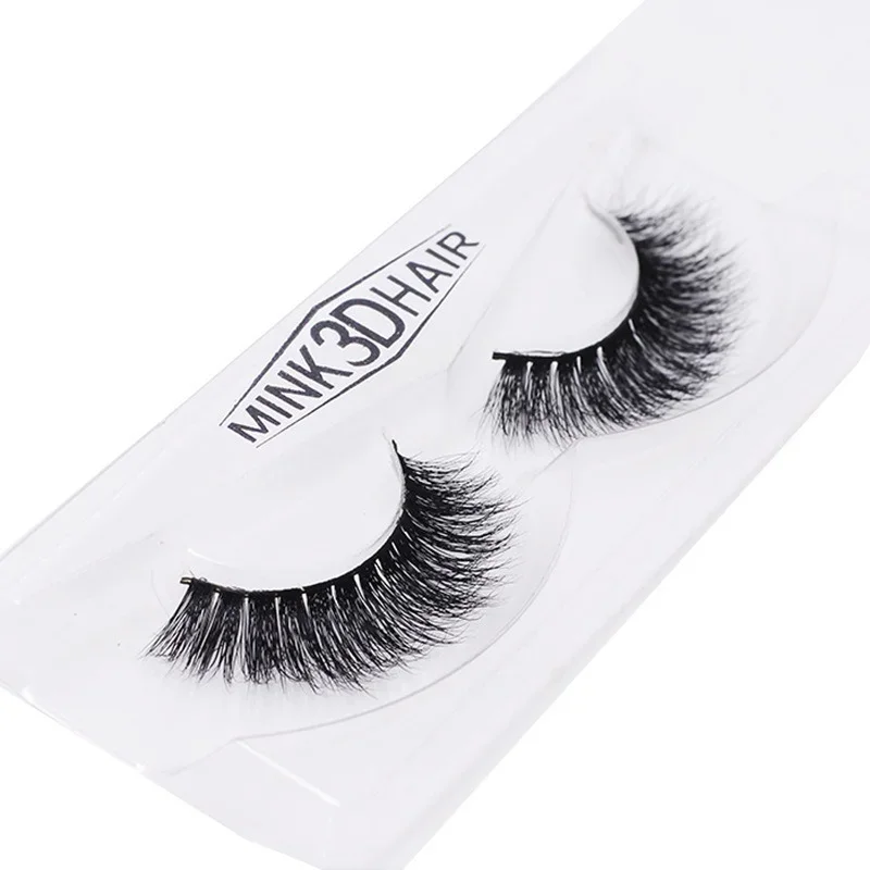 1 Pairs 3D Nertsen Haar Valse Wimpers Pluizige Volledige Strip Dikker Valse Wimpers Natuurlijke Look Make-Up Nertsen Wimpers