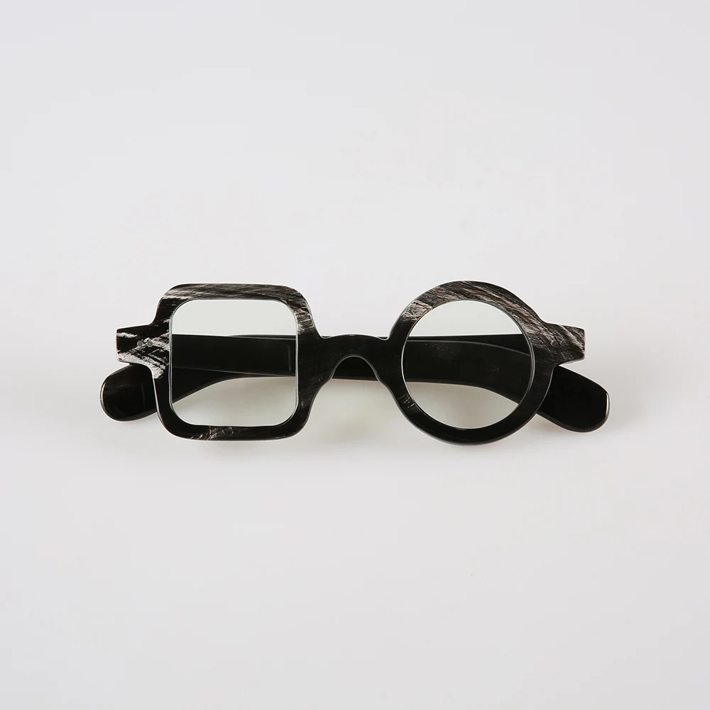Eyeglass Frames Unique Vintage Round Square Stripe Myopia Eyewear Handmade Buffalo Horn Prescription Reading Man Glasses Frames