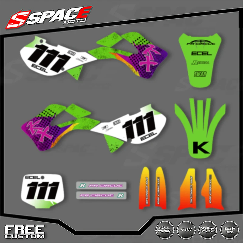 

SPACE Motorcycle Graphics Decals Stickers for KAWASAKI 1999 2000 2001 2002 KX 125 250 Decals Stickers Kits 003