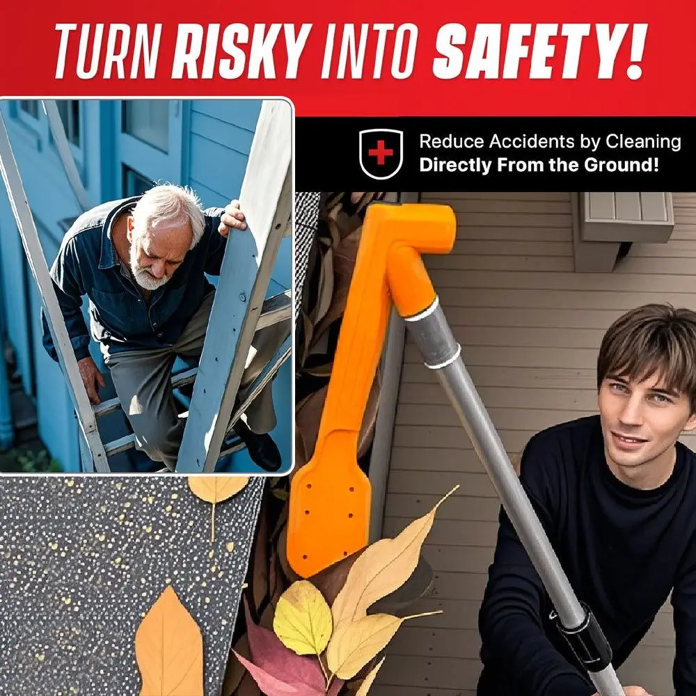 

Long Handle Pipe Cleaners Tool Abrasion Resistance Thicken Gutter Cleaning Tool Ergonomic Easy to Use Roofing Leaf Shove Street