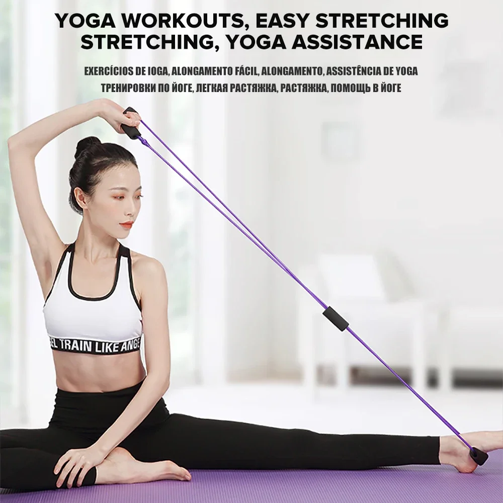 Resistance Bands Elastic Tube Rubber Belt Gym Yoga Gum Fitness Equipment Workout Muscle Pull Rope Exercise 8 Word Chest Expander