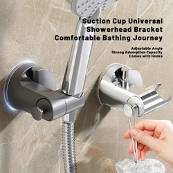New Shower Holder 360°Adjustable Self-adhesive Shower Head Stand Bracket, Suction Cup Shower Head Holder Bathroom Accessories
