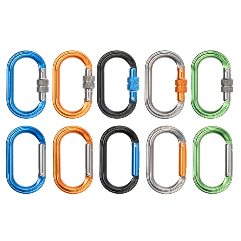 

YY Locking Climbing Carabiner Clip Oval Screw Gate Locking Carabiner for Rock Climbing, Rappelling, and Mountaineering