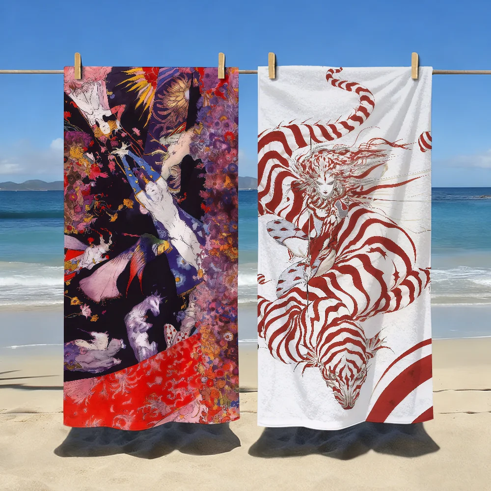 Art Y-Yoshitaka Amano-S Towel Sports Quick Dry Travel Camping Gear Sandproof Soft Light Large Beach Towel