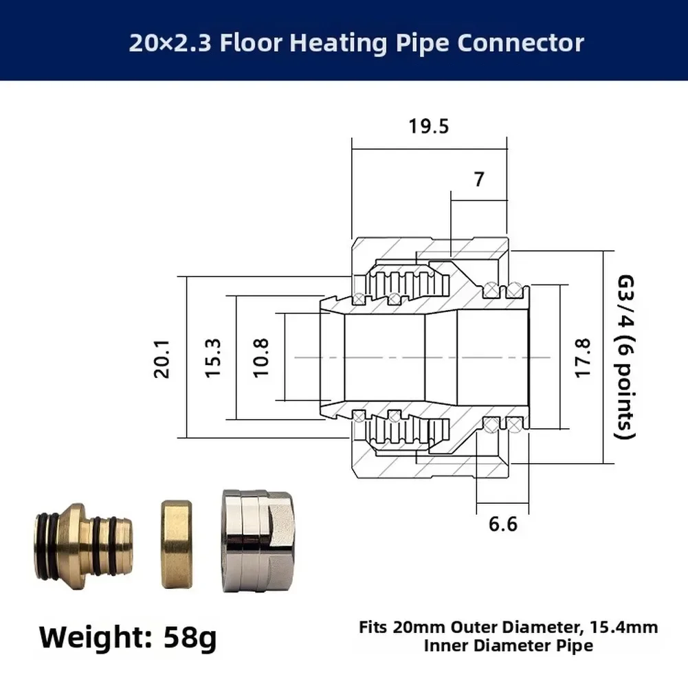 3Pcs Underfloor Heating Manifold Branch Pipe Connector Water Collector Joint Fitting For Floor Heating Pipeline System Repair