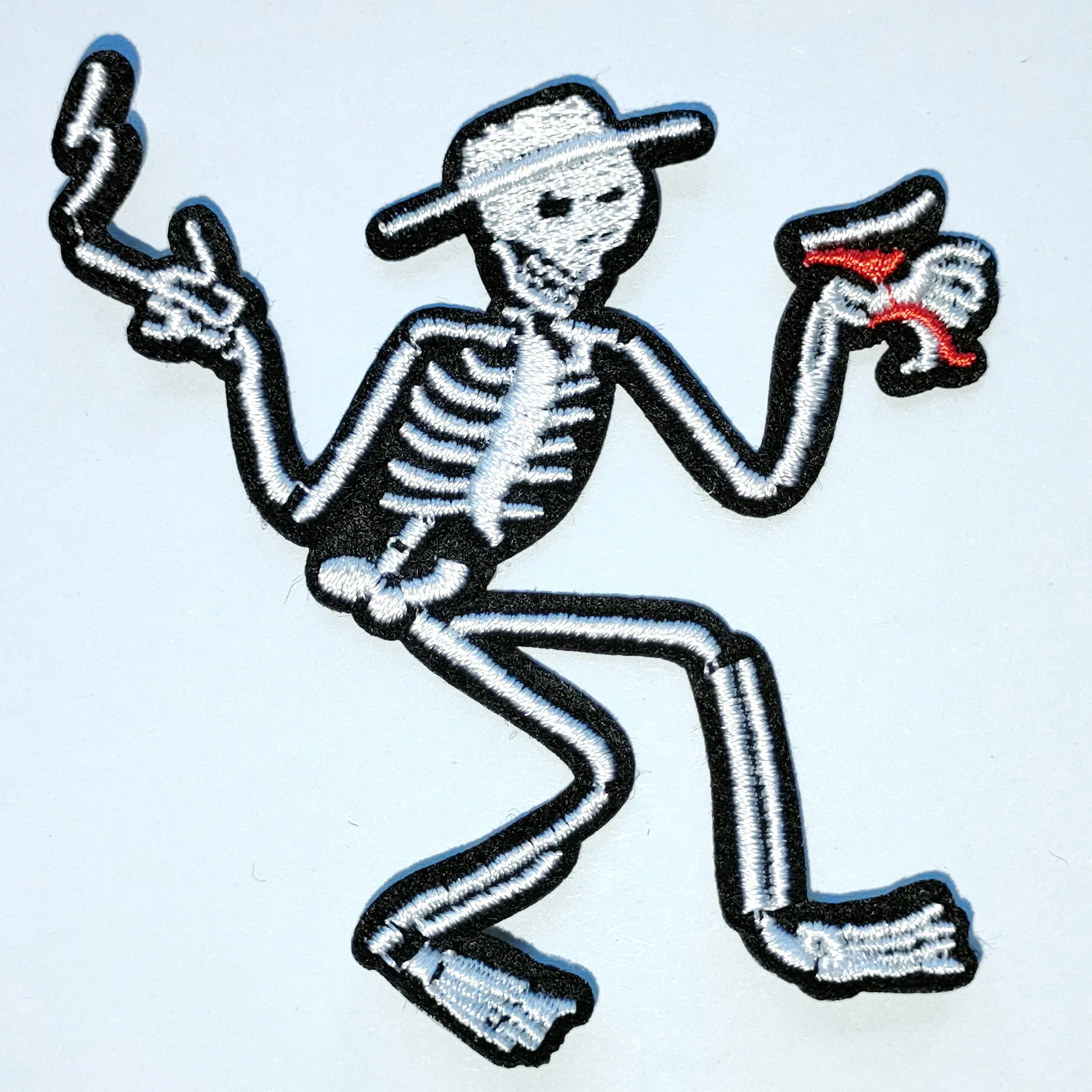 Social Distortion Skeleton Skull Iron On Patch! New Punk Rock Mike Ness Smoke Drink Dance Embroidery Sewing Hippie Encanto ワッペン