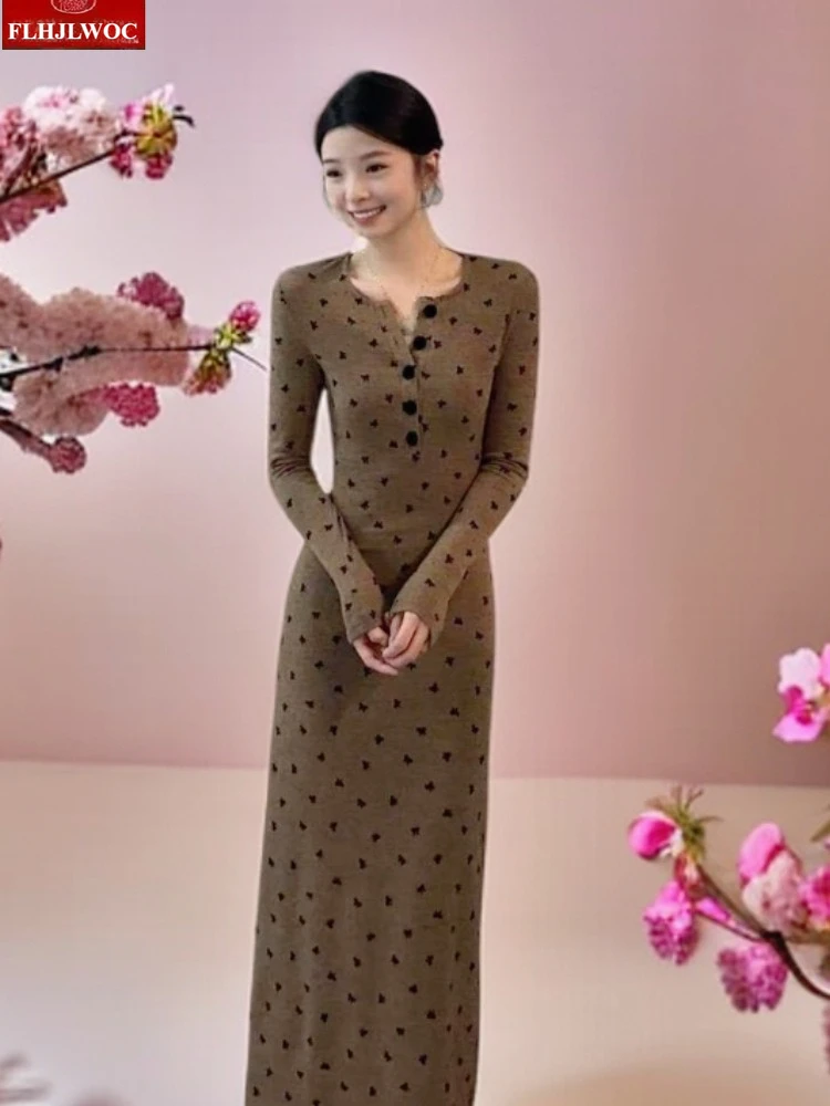 Taste T-Shirt Kleider Neue Mode 2026 Frühling Langarm Casual Chic Koreanischen Stil Französisch Design Bodycon Verband Kleid Vestidos