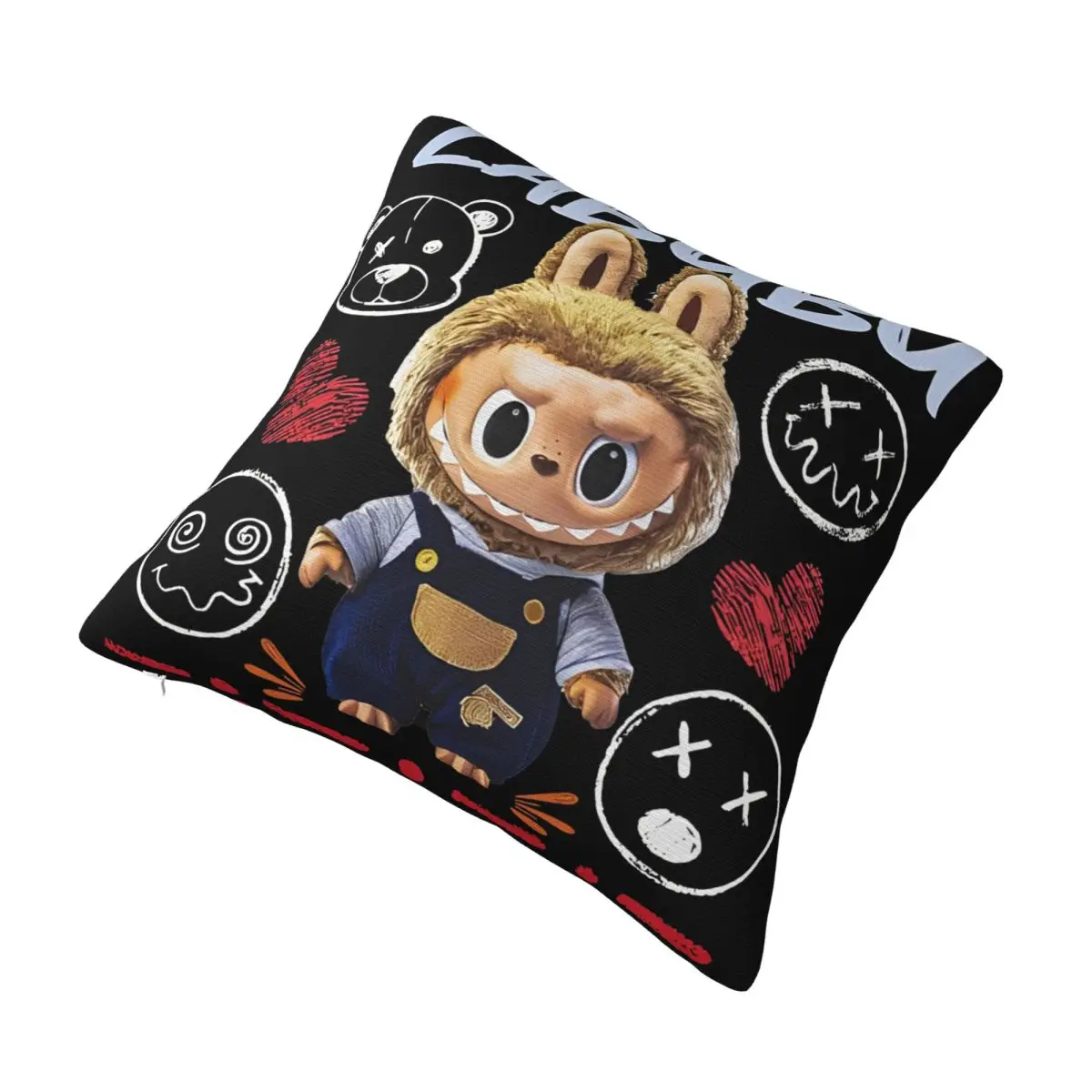 Adorable And Unstoppable Labubu Pop Mart Popmart Pillowcases Product Soft Cushion Cover Throw Pillow Cover Home Decor Square