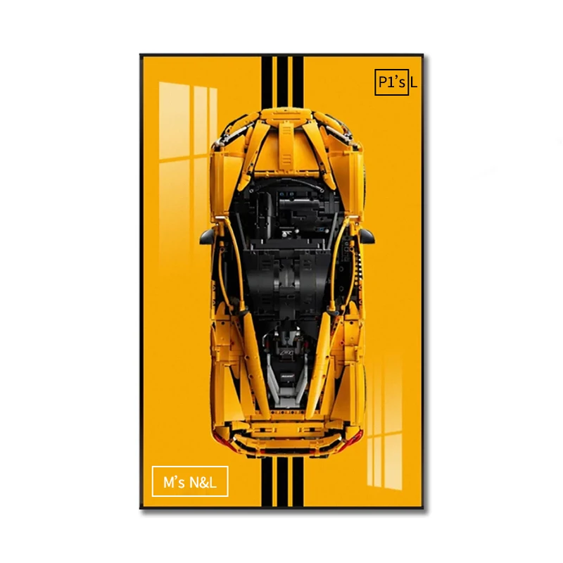 新しいディスプレイウォールボード、レゴ42172マクラーレンP1テクニックビルディングブロックカーモデルに適しています、壁掛けディスプレイボックスフォトフレーム