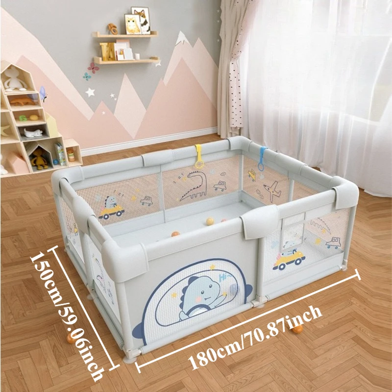 

Baby Playpen Dinosaur Play Yard for Babies & Toddlers Safety Large Baby Fence Area Indoor & Outdoor Kids Activity Play Center