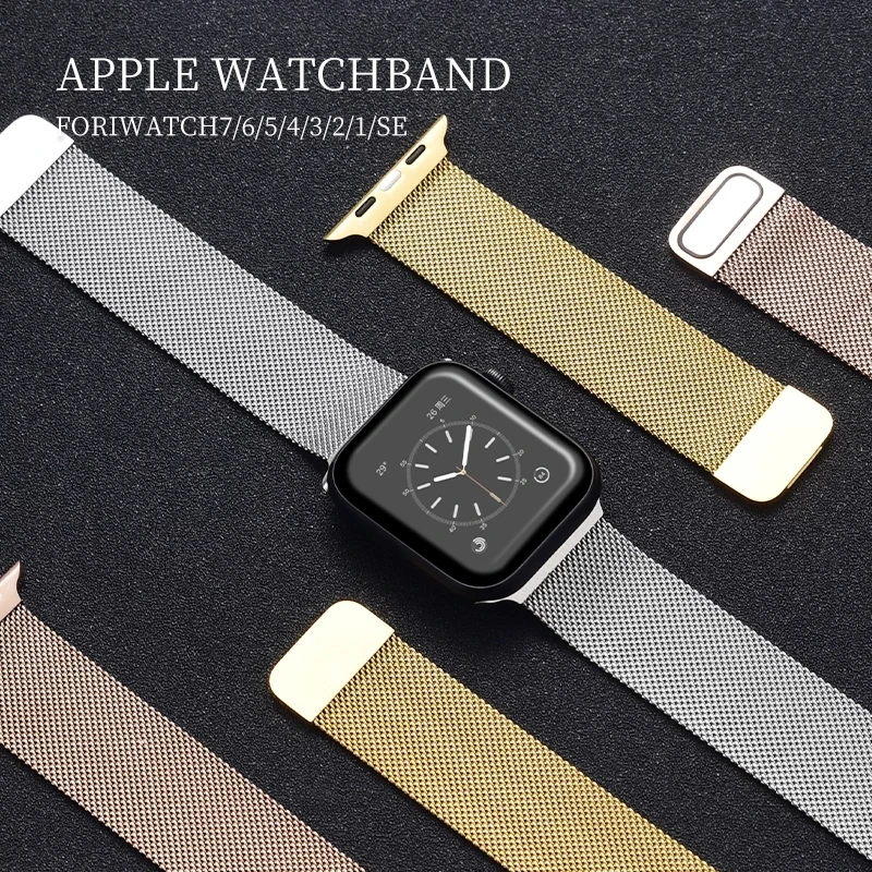 Metal Strap For Apple watch Band 45mm 41mm 38mm 42mm Magnetic Bracelet for iWatch series 7 6 SE 5 4 3 2 44mm 40mm watchband