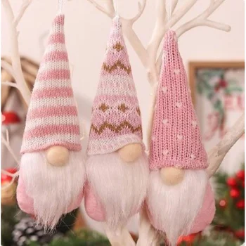 3pcs Christmas Hanging Decorations, Swedish Handmade Plush Santa Elves, Holiday Tree…