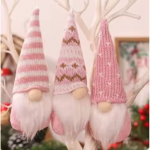 3pcs Christmas Hanging Decorations, Swedish Handmade Plush Santa Elves, Holiday Tree Ornaments, Home Christmas Decor