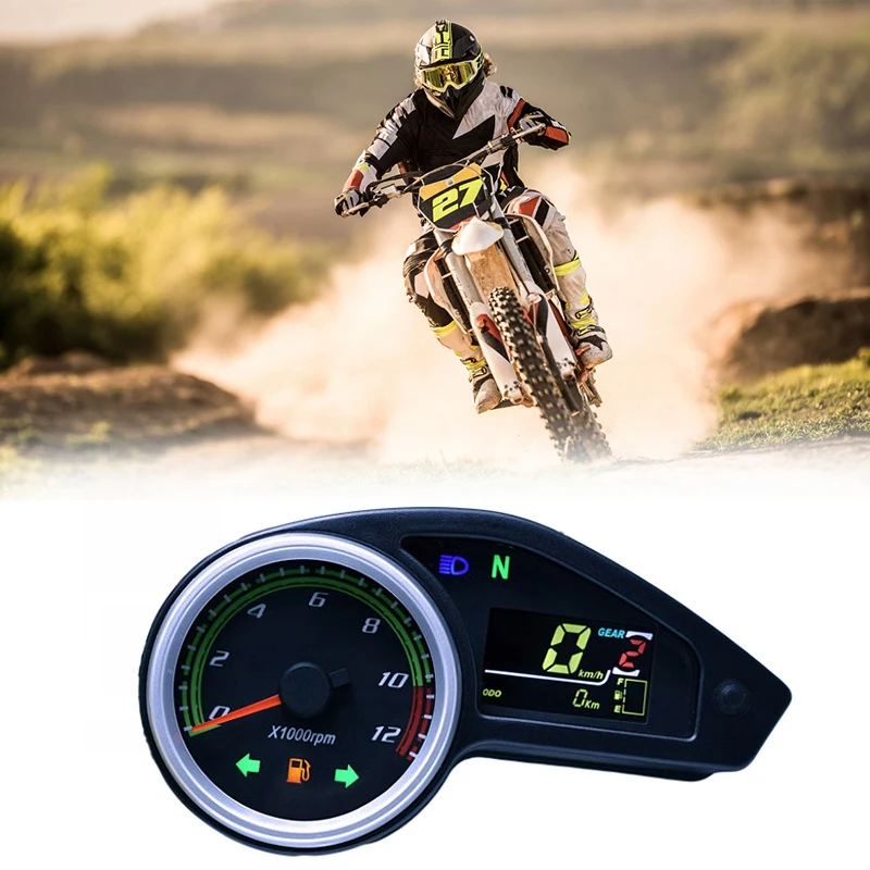 รถจักรยานยนต์ LCD Digital Instrument ประเภทเครื่องวัดระยะทาง Speedometer TACHOMETER เครื่องวัดสําหรับบราซิล CG Off-Road GY200 ENDURO 250-A33K