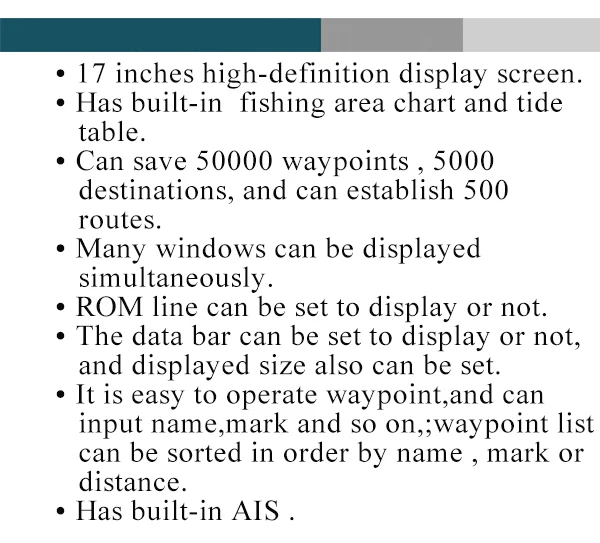 17-inch Marine Navigator With Beidou GPS Fishing Finder Chart Plotter view 3