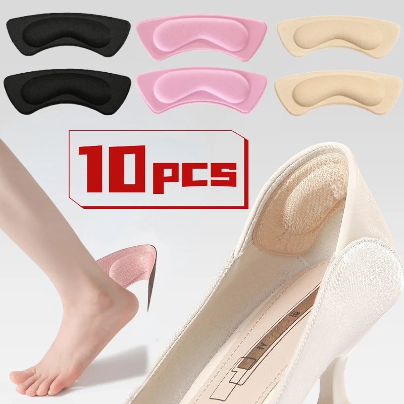 Plantillas para zapatos de tacón alto para mujer, pegatinas de tamaño ajustable, almohadilla antidesgaste para los pies, plantilla de inserción, Protector de tacones, 10 pares