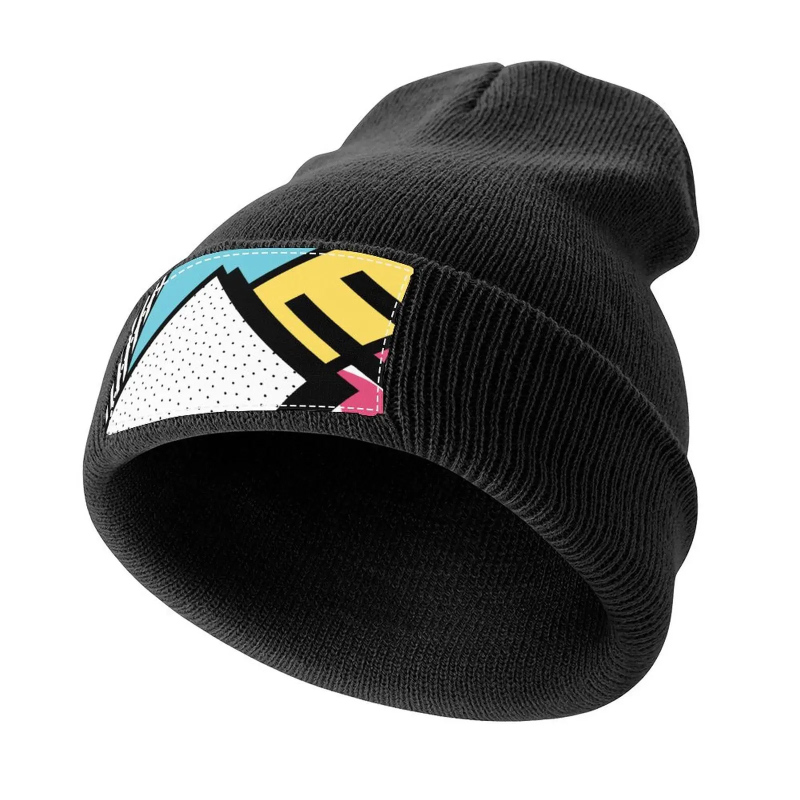 

Abstract 80s memphis pop art style graphics Knitted Cap Big Size Hat Kids Hat For Man Women's