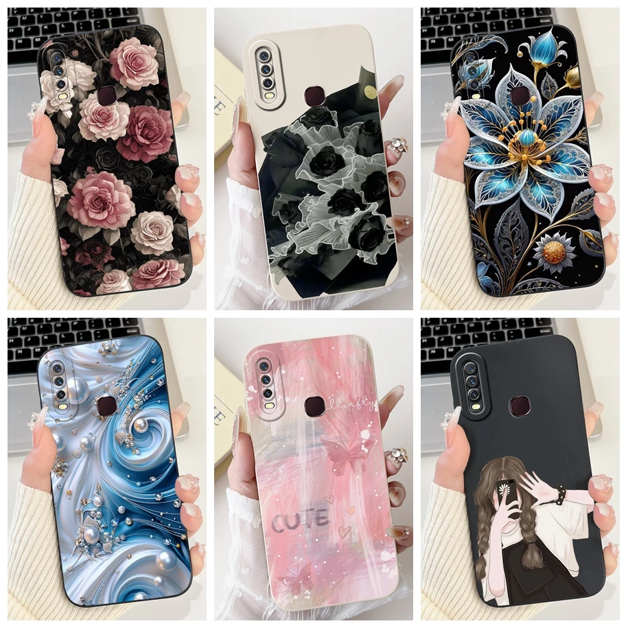 ل Vivo Y11 2019 1906 حافظة شعبية زهرة فراشة لينة الحلوى سيليكون عدسة الغطاء الواقي ل Vivo Y12 Y12i Y15 Y17 الإسكان #1
