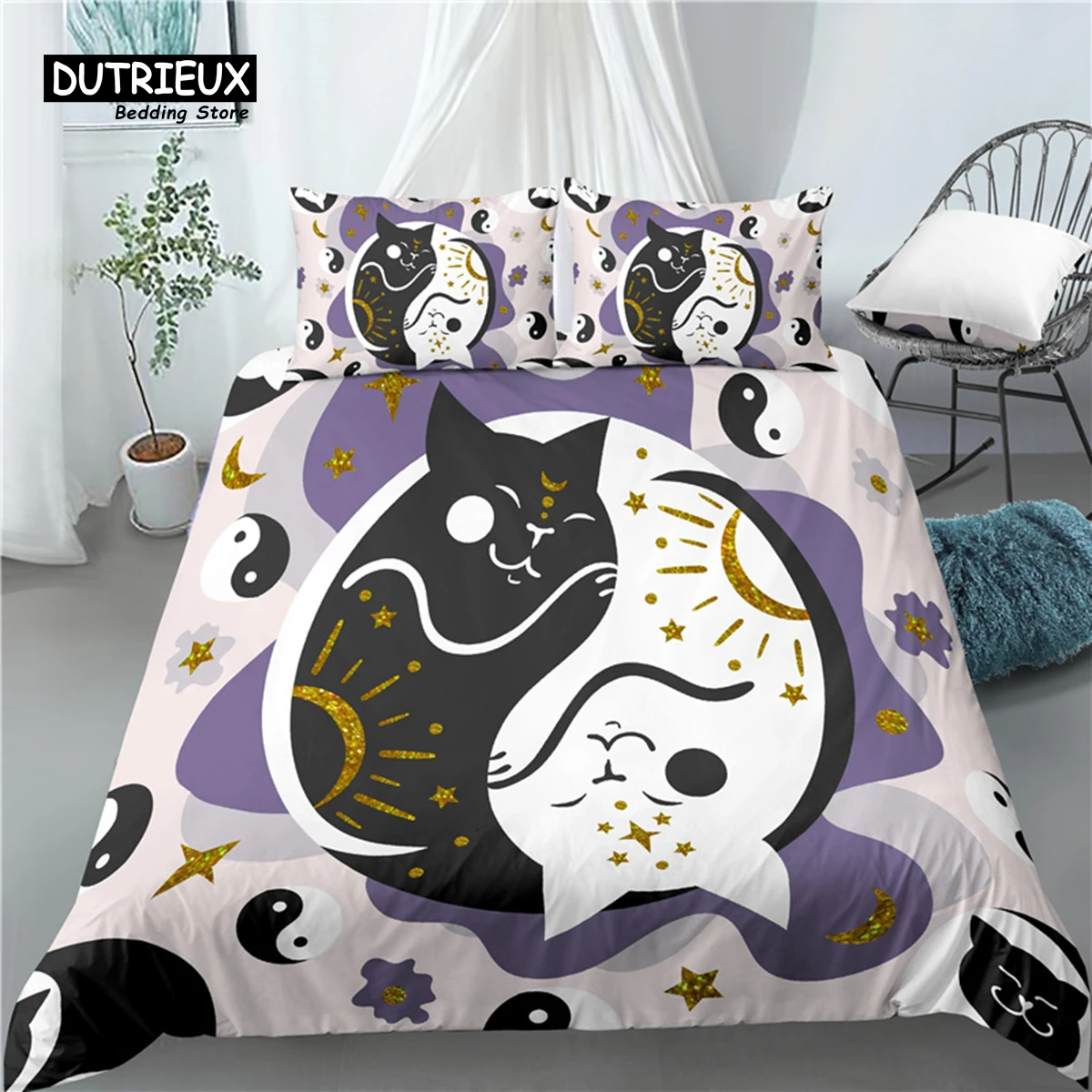 

Home Living Luxury 3D Couple Cat Print 2/3Pcs Comfortable Duvet Cover PillowCase Kids Bedding Set Queen and King AU/EU/US Size