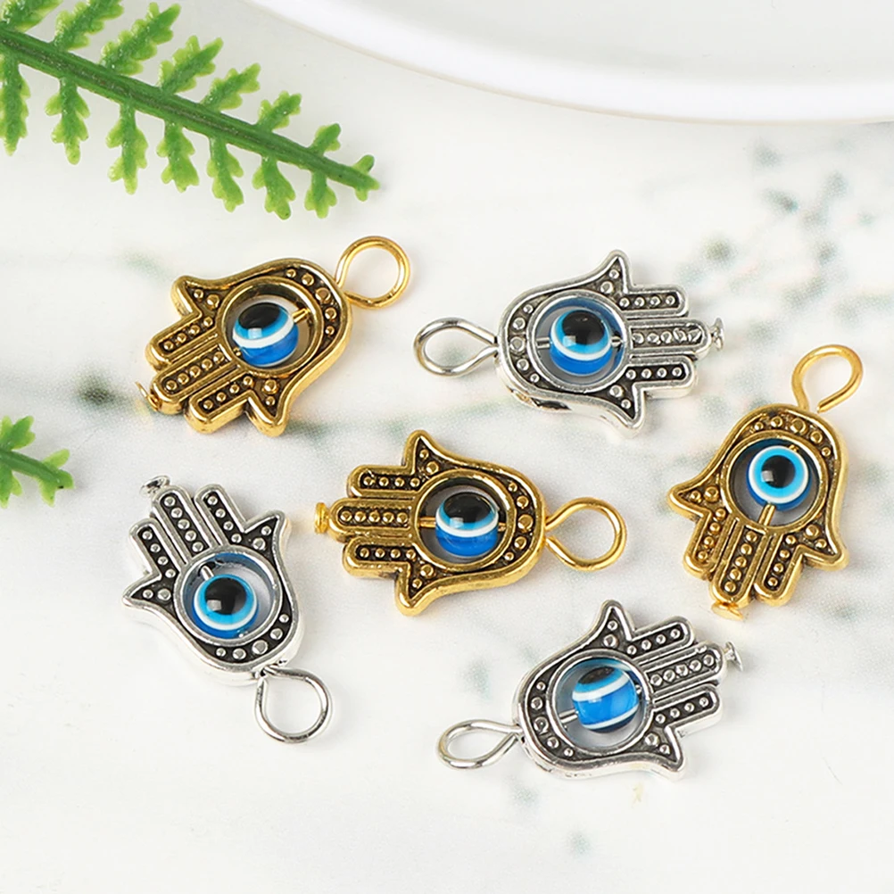 

20pcs Vintage Eye Palm Alloy Pendants Diy Charms Bracelets Decorative Jewelry Accessories Durable Metal Craft Beads For